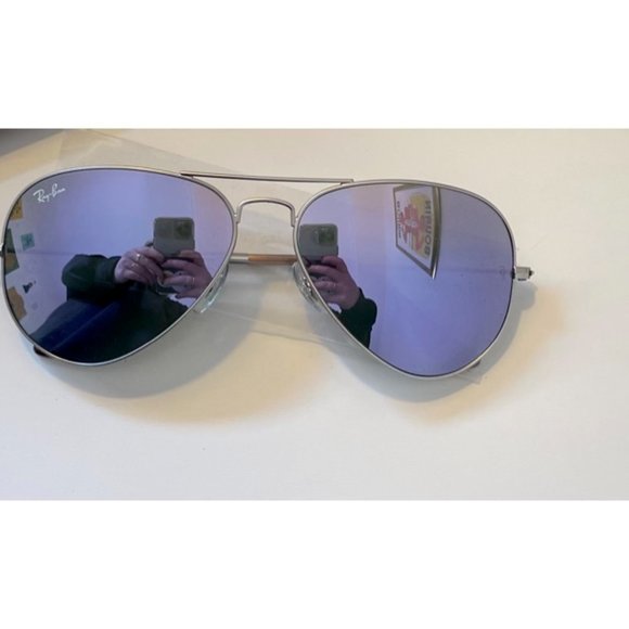 Ray-Ban Accessories - Ray Ban Purple Mirrored Aviators NWT